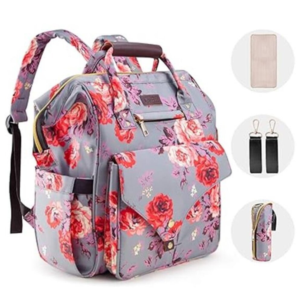 Large Capacity Diaper Bag Backpack Waterproof Multi-Pocket - Picture 7 of 7